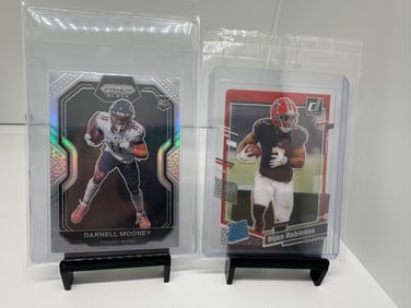 Bijan Robinson Rated Rookie & Darnell Mooney Rookie Silver Prizm Falcons