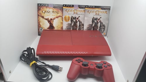 Sony PlayStation 3 500GB God of War Super Slim Red
