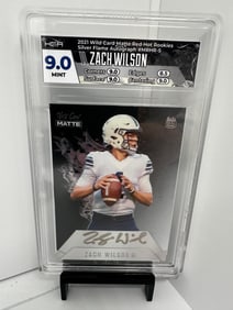 Zach Wilson Rookie Autograph #d /20 Broncos HGA 9/10