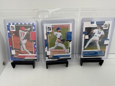 Shohei Ohtani short print, Clayton Kershaw, Andre Jackson RC Dodgers