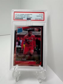Alphonso Davies press proof silver rookie PSA 10