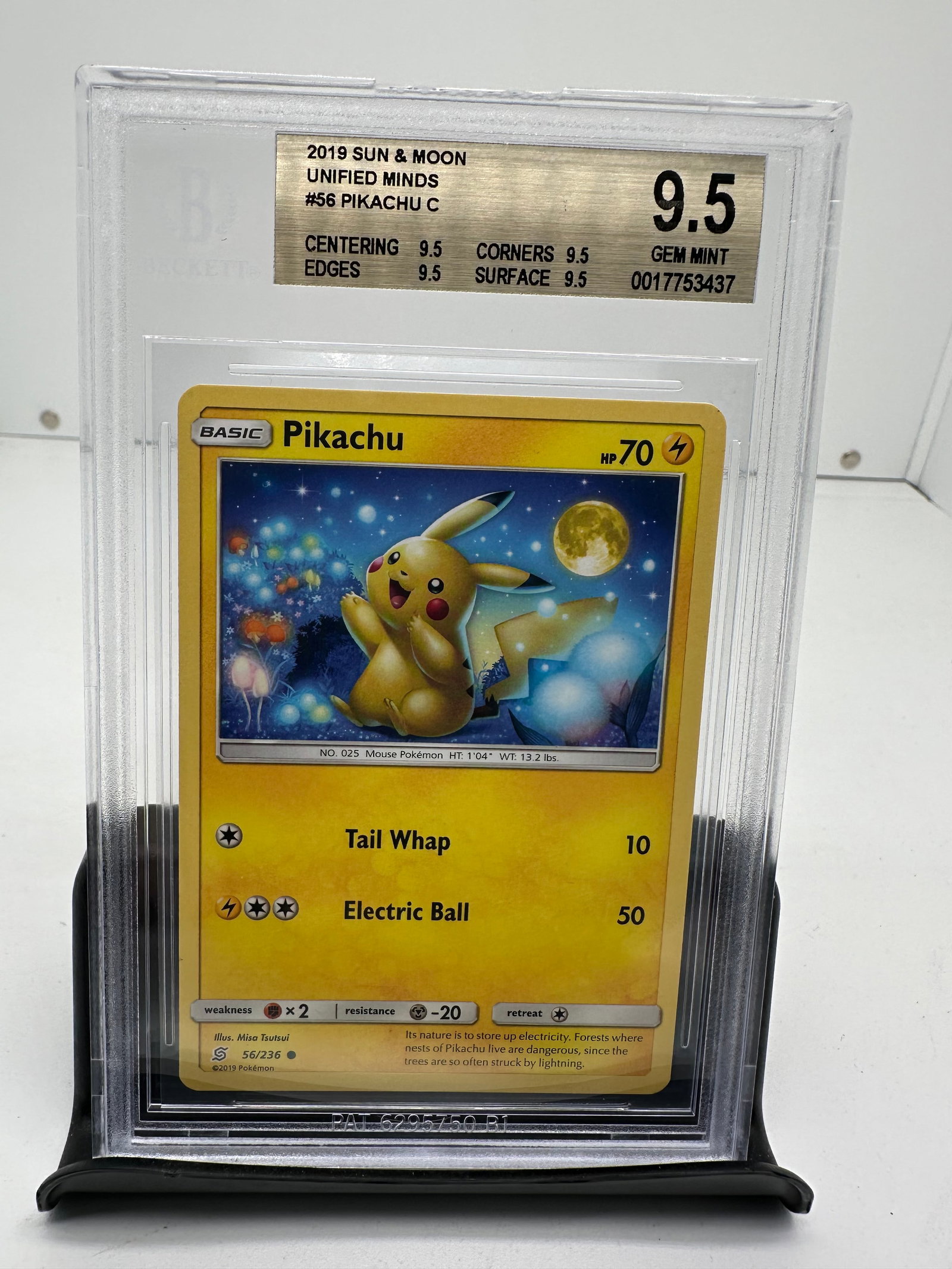 Pikachu Unified Minds Pop 1 BGS 9.5: * pokemon * Pop 1, none higher * 2019 Unified Minds * BGS 9.5 with subgrades Pikachu