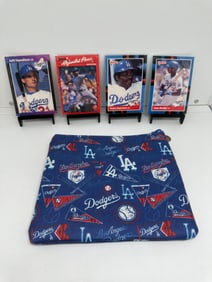 Dodgers MLB Baseball cards with money/coin/storage pouch zipper