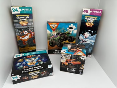 Monster Jam/Truck Puzzles (5) lot