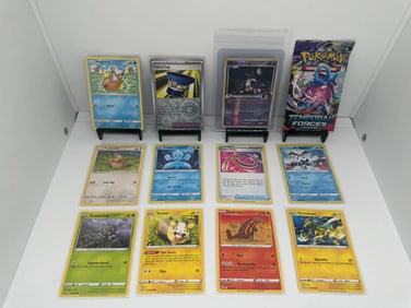 (12) TCG Pokemon Temporal Forces pack, Skuntank Platinum