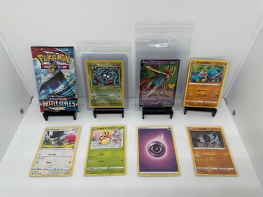 (8) TCG Pokemon Battle Styles pack, Tangela base set, Zacian V 25th