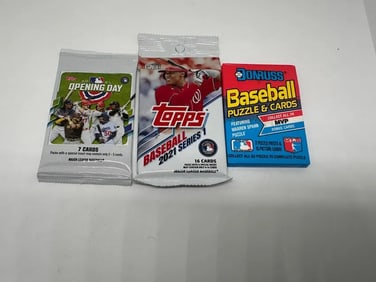 (3) MLB Baseball packs, 2021 Opening Day, 21 Series 1, 1989