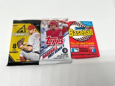 (3) MLB Baseball packs 2013, 2021, 1988