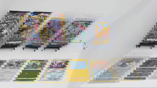 (9) TCG Pokemon Unified Minds packs, GX, V, Black Star Promo