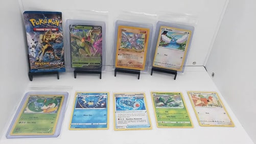 (9) TCG Pokemon Break Point pack, V, 1st edition Vintage