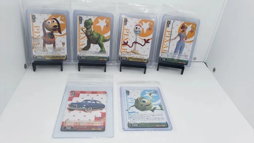 (6) TCG Weiss Schwarz Pixar Toy Story lot, Monsters Inc., Cars