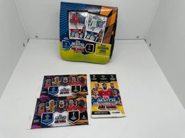 2020 & 2021 TOPPS MATCH ATTAX EXTRA UEFA CHAMPIONS & EUROPA LEAGUE (3) packs and box