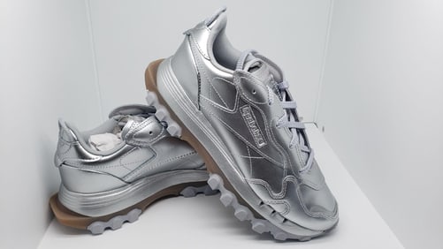Reebok Womens Leather Cardi B Silver Metallic