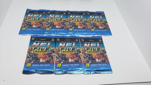 7 2020 NFL Five Panini TCG Sealed Pack 9 Cards