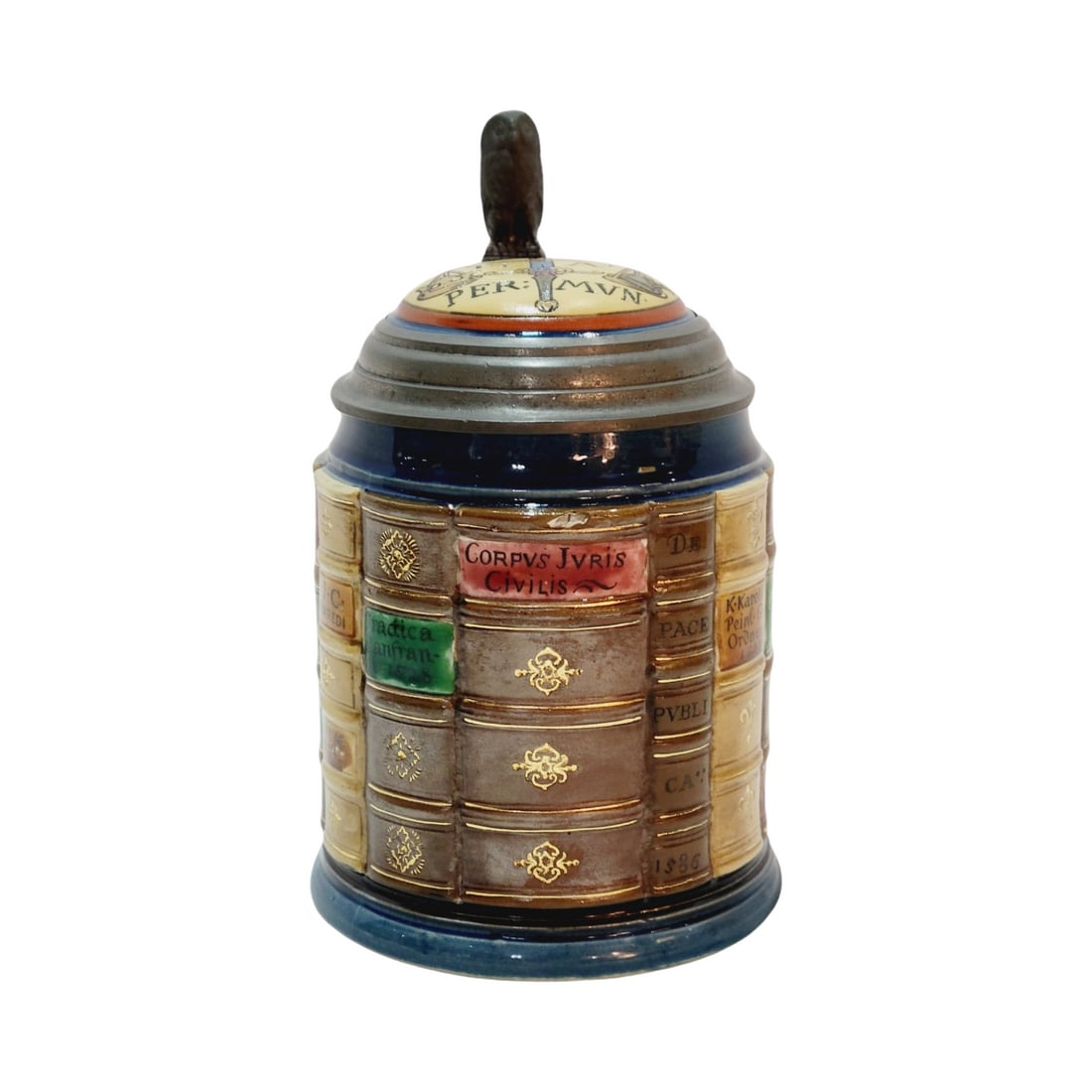 .5L, Mettlach #2001A, Etched Glazed Relief pottery stein (1 of 8)