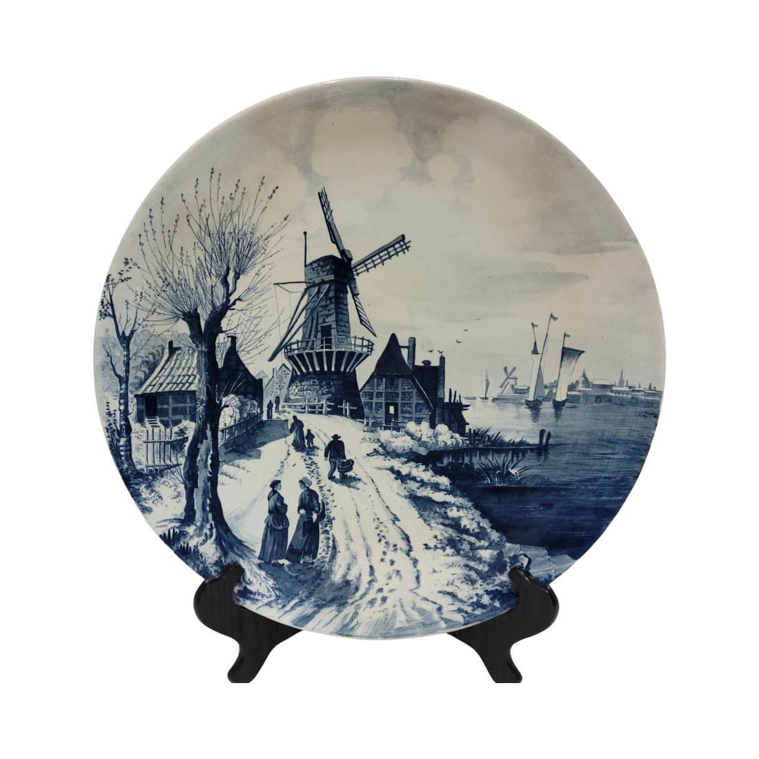 Mettlach #1044/5081, Hand Painted Delft pottery plaque (1 of 3)