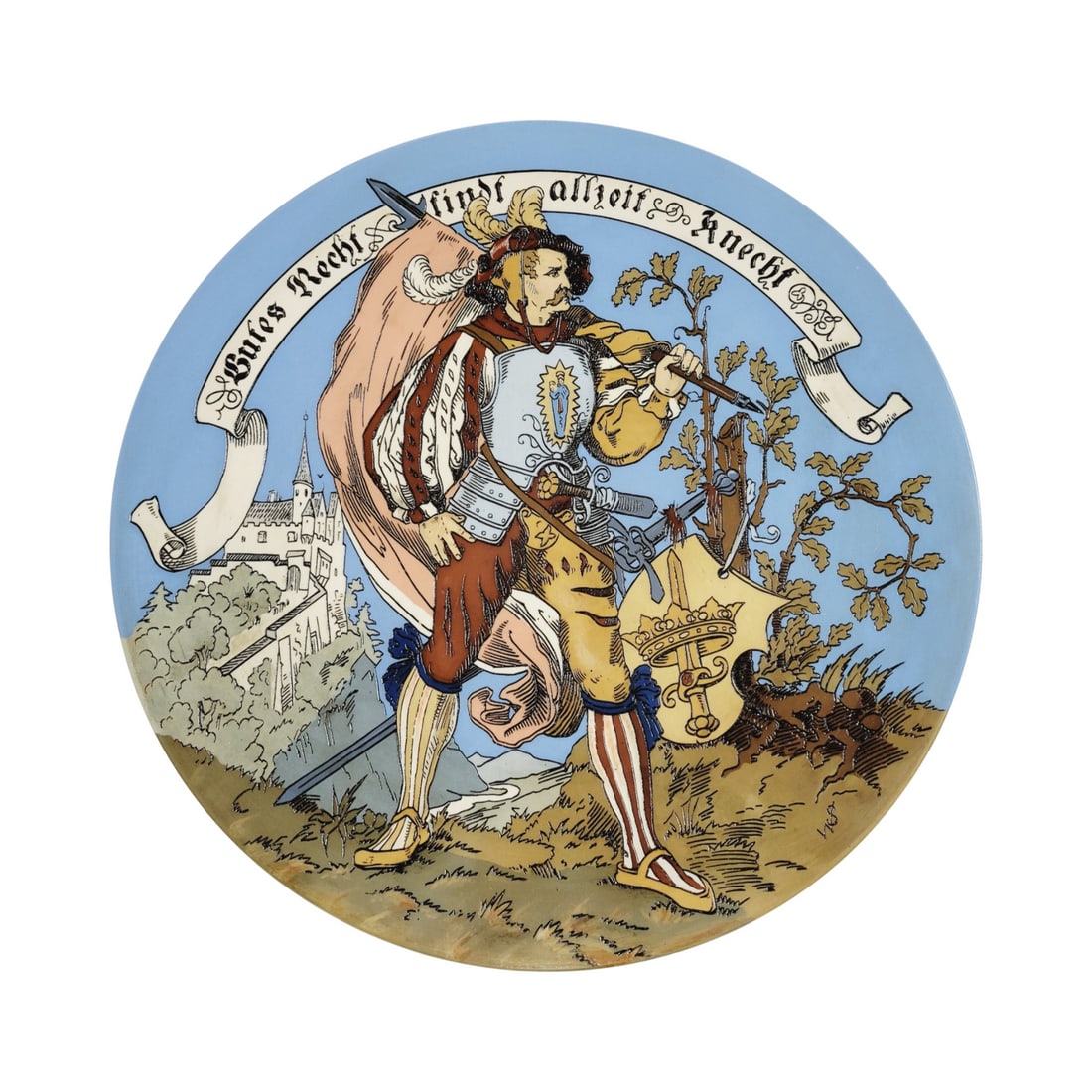 Mettlach #1384, Etched pottery plaque (1 of 3)