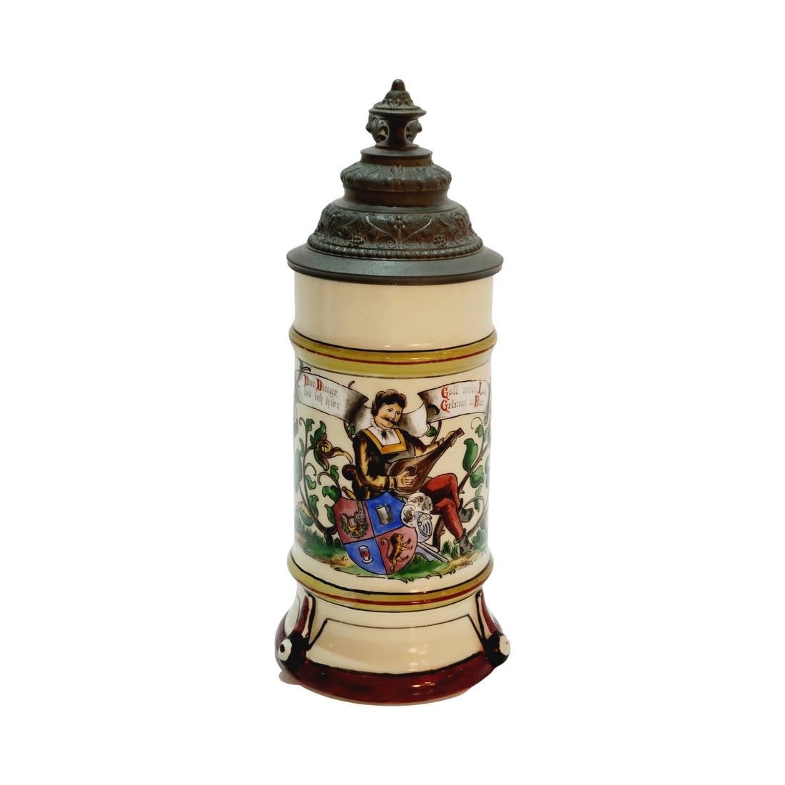 German Beer Stein, Man Playing Guitar with Verse (1 of 10)