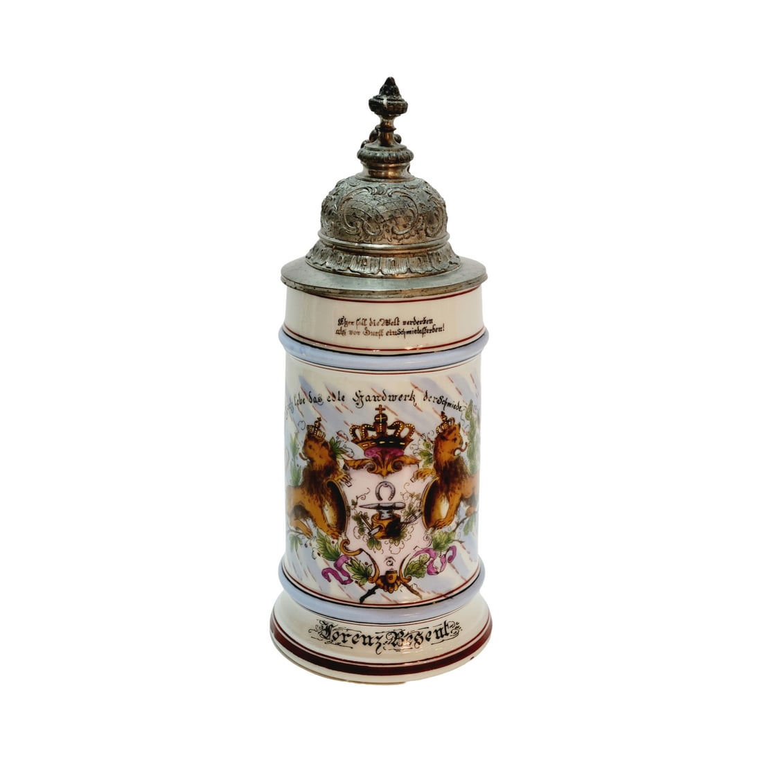 German Beer Stein, Blacksmith Occupational Scene (1 of 11)