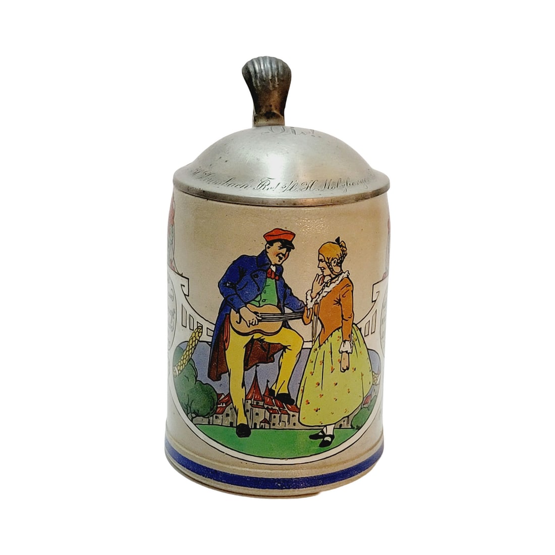 Merkelbach & Wick Beer Stein, Man Courting a Woman with Verse (1 of 11)