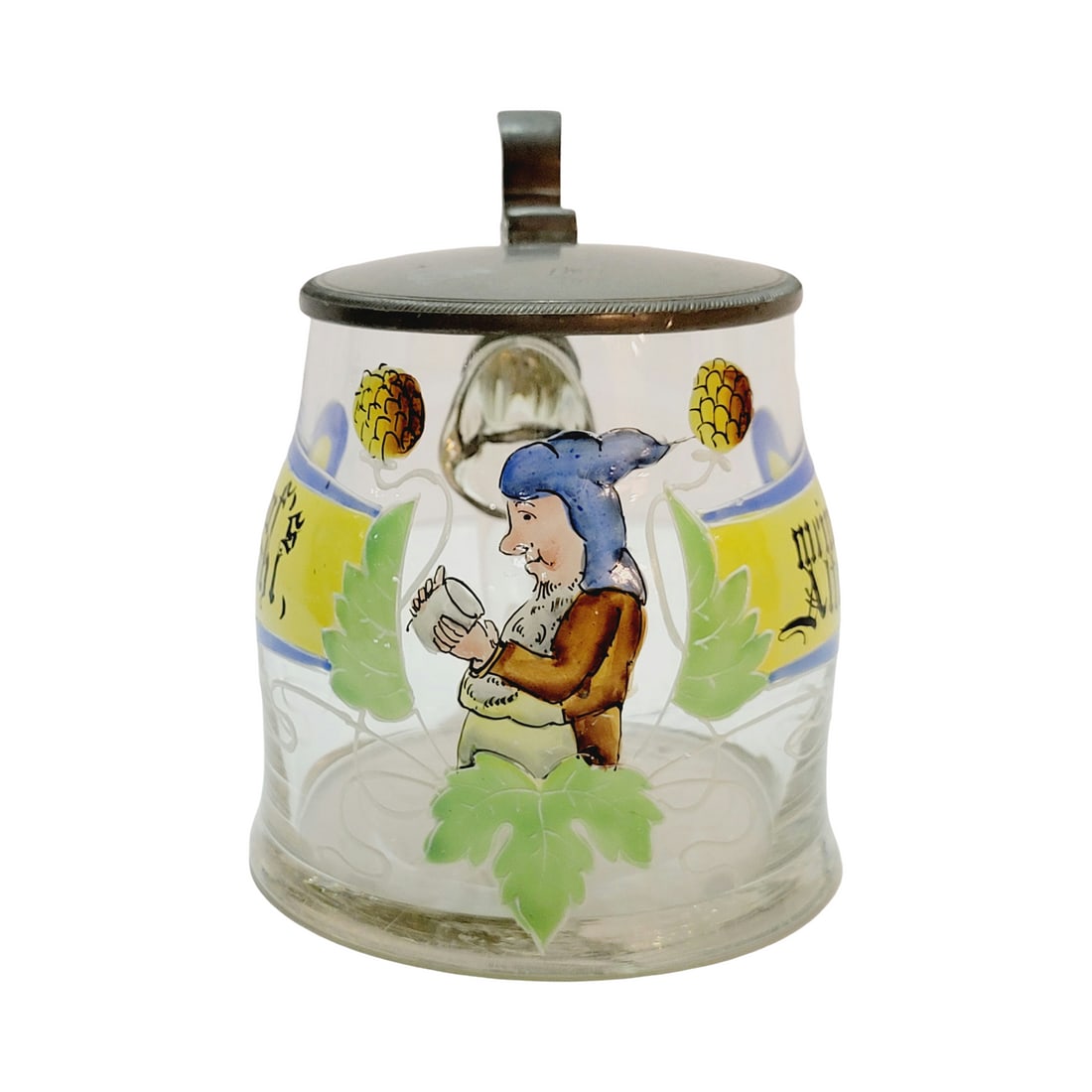 German Beer Stein, Gnome Glass Stein (1 of 9)