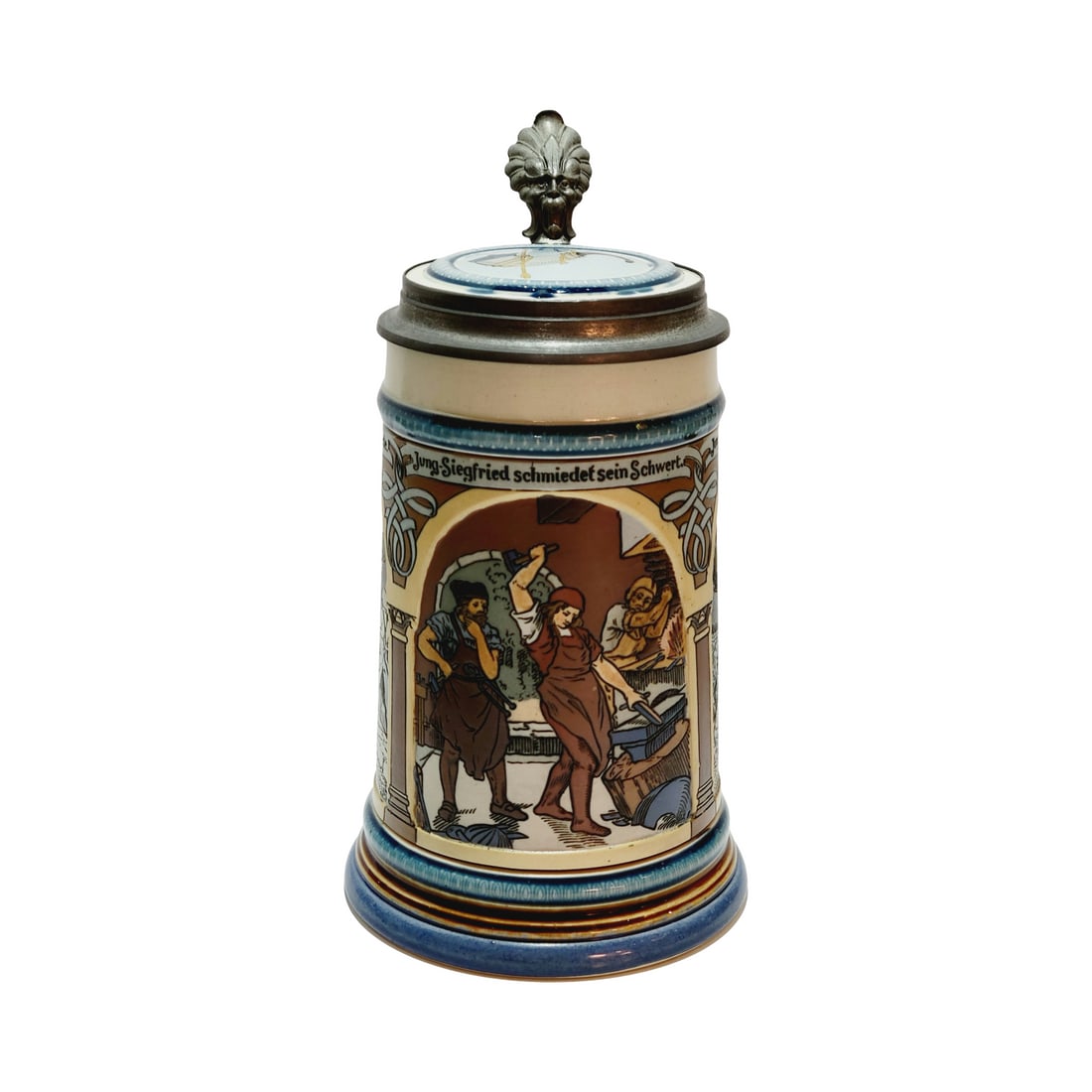 Mettlach #2394 Beer Stein, Three Scenes from Siegfried's Youth (1 of 15)