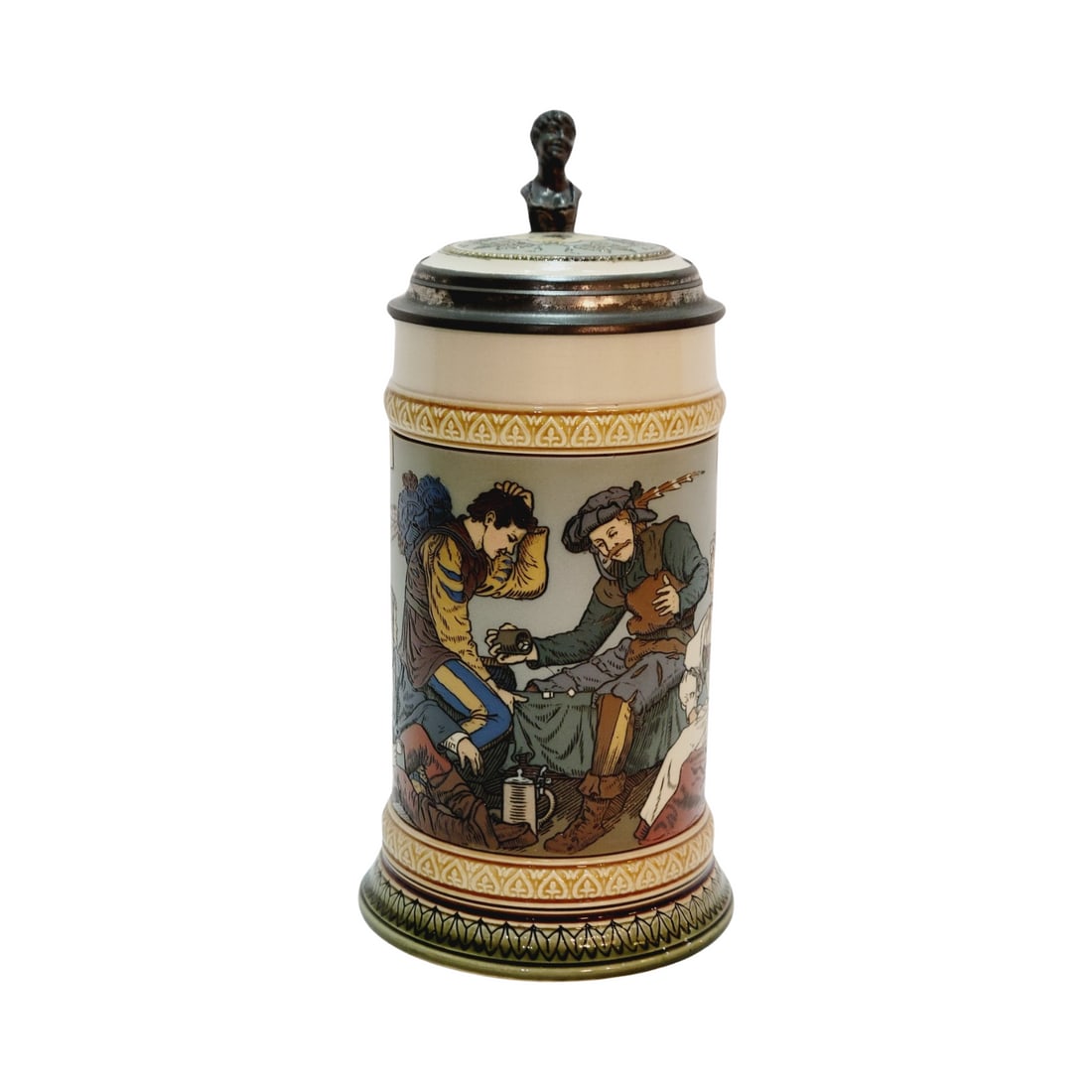 Mettlach #2441 Beer Stein, Drinkers Playing Dice (1 of 9)