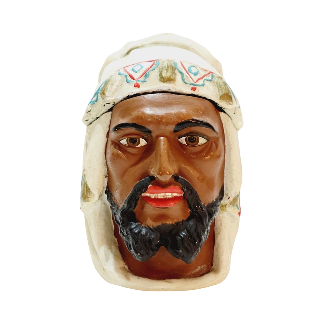 8.0" Tobacco Jar, Arabian Man: #2466 Terra Cotta Tobacco Jar, circa late 1890's,