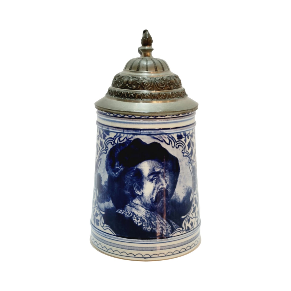Royal Bonn #3330/195 Delft Beer Stein, Man with Feathered Hat (1 of 9)