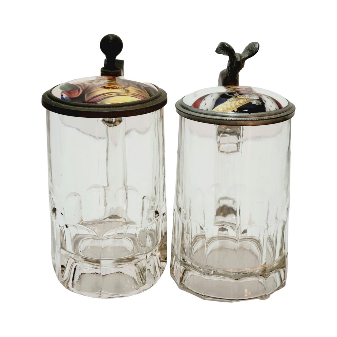 Pair of German Miniature Beer Steins, Clear Glass (1 of 12)