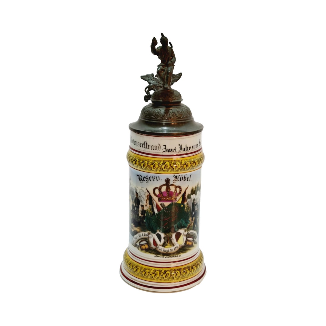 German Regimental Beer Stein, Bri der 4. Comp. 6. Bad. Inft.Regt. No 114 Konstanz B 1899-01. (1 of 12)