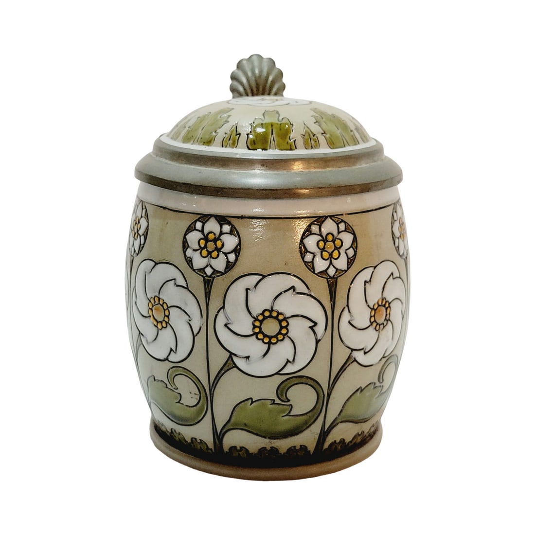 Mettlach #2099 Beer Stein, Art Nouveau Floral Design (1 of 8)