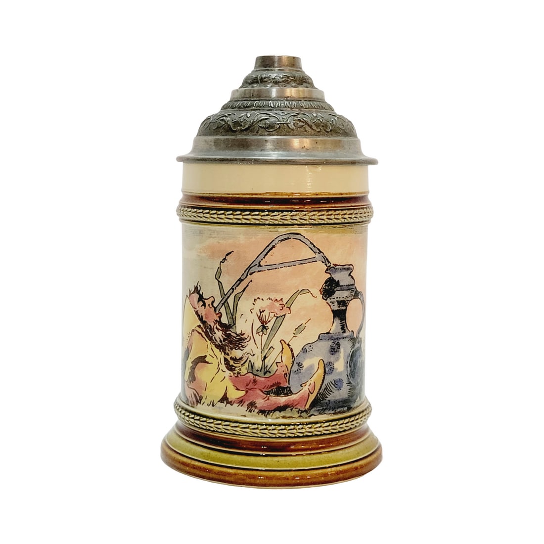 Mettlach #2179/962 Beer Stein, Gnome Slurping from a Bottle (1 of 9)