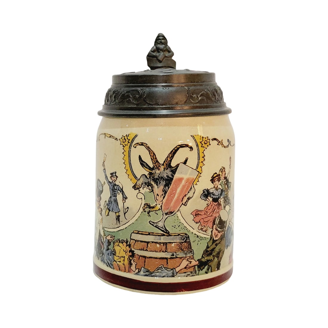 Mettlach #1526/1108 Beer Stein, Ram & Dancing Couple (1 of 9)