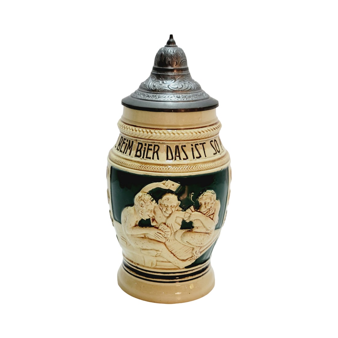 German Beer Stein, Monkeys Playing Cards (1 of 11)