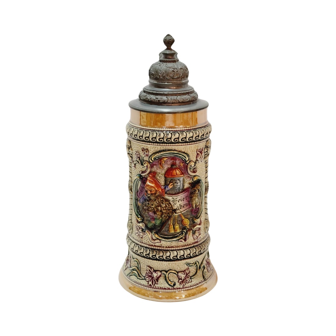 Adolf Diesinger #654 Beer Stein, Gnome Adjusting Clock (1 of 8)