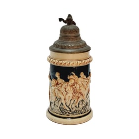 Reinhold Hanke #1253, German Beer Stein, Revelers