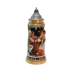 Reinhold Hanke #1656, German Beer Stein, Flirting Scene
