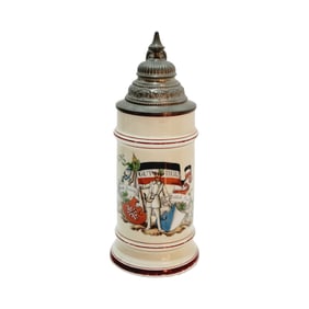 Porcelain Stein, German Beer Stein, 4F Stein
