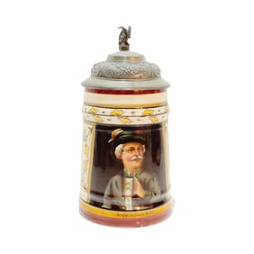 Porcelain Stein, German Beer Stein Portrait Stein