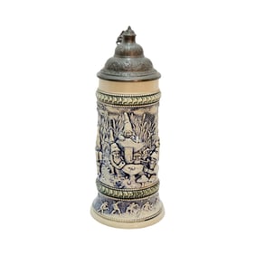 Adolf Diesinger #728, German Beer Stein, Gnomes on Mushrooms