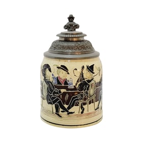 Adolf Diesinger #1163, German Beer Stein, Landsknecht Drinking Party