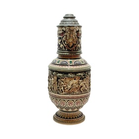 Dümler & Breiden #22, German Beer Stein, Buffalo and Bear Hunt