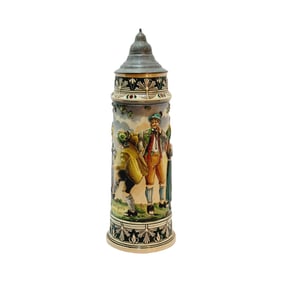 Matthias Girmscheid #1028, German Beer Stein, Tyrolean Dancer with Friends