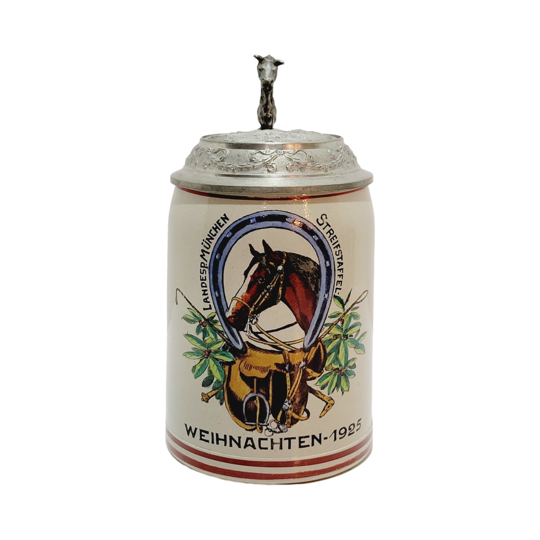 Marzi & Remy Stein, German Beer Stein, Weihnachten 1925 Horse Stein (1 of 12)
