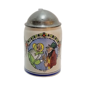 Marzi & Remy Stein, German Beer Stein, Elderly Woman Giving Husband the 3rd Degree!