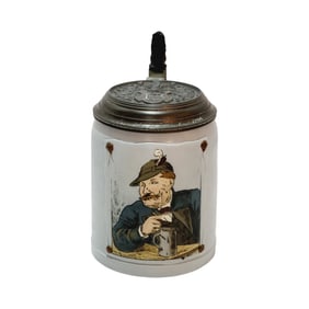 Mettlach #1644, German Beer Stein, Man with Cigar & Stein