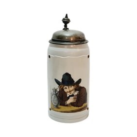 Mettlach #1642, German Beer Stein, Man Drinking