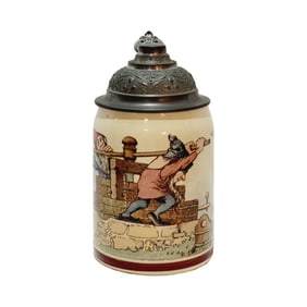 Mettlach #1909/1009, German Beer Stein, Gnomes Pressing Wine
