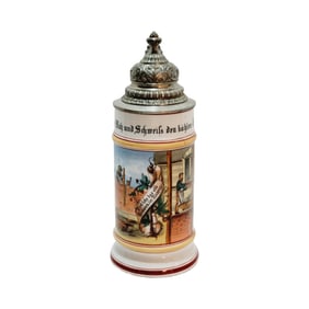 Porcelain Stein, German Beer Stein, Occupational Brick Layer